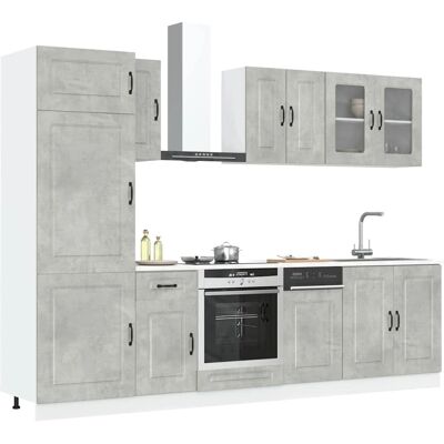 vidaXL Kalmar Beton Grau 8-teilige Küchenschrank-Set vidaXL Kalmar Beton Grau 8-teilige Küchenschrank-Set