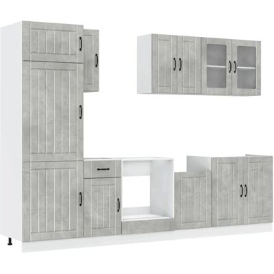 vidaXL 3314805 Küchenaufbewahrungsschrank - 8-teilig - Beton-Grau vidaXL 3314805 Küchenaufbewahrungsschrank - 8-teilig - Beton-Grau