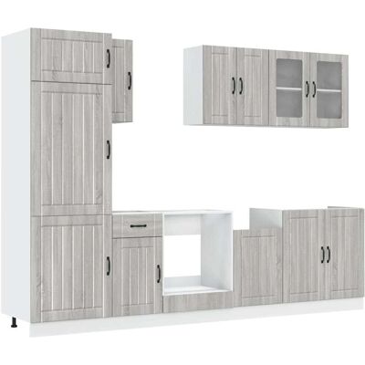 vidaXL 8-delige Keukenkastenset Kalmar Sonoma Grijs - Moderne Keukenopslag vidaXL 8-delige Keukenkastenset Kalmar Sonoma Grijs - Moderne Keukenopslag