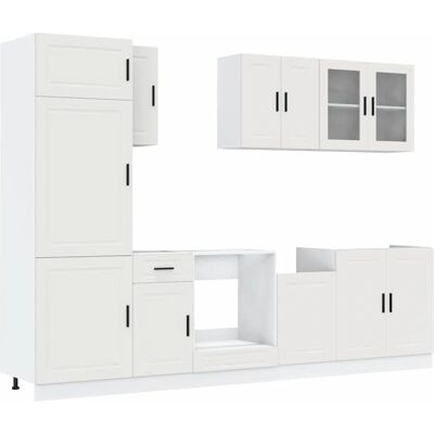 vidaXL Kalmar Weiße Küchenmöbel Set - 8 Stück - Küchenmöbel vidaXL Kalmar Weiße Küchenmöbel Set - 8 Stück - Küchenmöbel