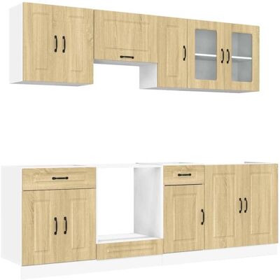 vidaXL 8-teiliges Küchenunterschrank-Set - Grau - Küchenmöbel vidaXL 8-teiliges Küchenunterschrank-Set - Grau - Küchenmöbel