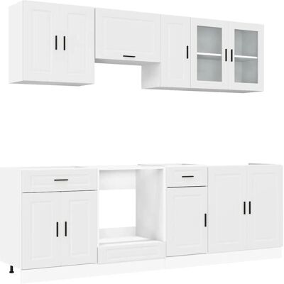 vidaXL Kalmar Weiß 8-teiliges Küchen-Schrank-Set - Küchenschränke vidaXL Kalmar Weiß 8-teiliges Küchen-Schrank-Set - Küchenschränke