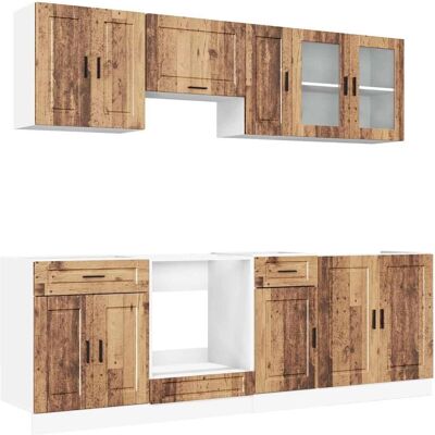vidaXL Küchenmöbel-Set 8 Stück Alt Holz Engineered Wood - Küchenmöbel-Set vidaXL Küchenmöbel-Set 8 Stück Alt Holz Engineered Wood - Küchenmöbel-Set