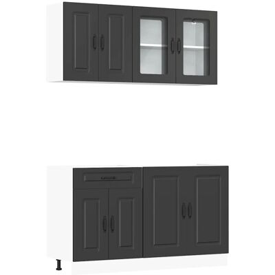 vidaXL Schwarzer Küchen-Schrank - Küchenschrank vidaXL Schwarzer Küchen-Schrank - Küchenschrank