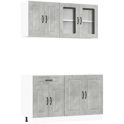 vidaXL Kalmar Beton Grau 4-teiliges Küchenmöbel-Set - Küchenschrank vidaXL Kalmar Beton Grau 4-teiliges Küchenmöbel-Set - Küchenschrank