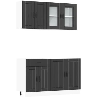 vidaXL 3314862 Zwarte keukenopslagkast - Keukenopslag vidaXL 3314862 Zwarte keukenopslagkast - Keukenopslag