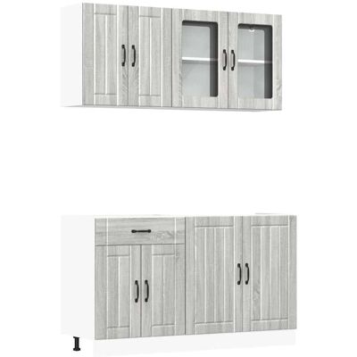 vidaXL Kalmar Harmaa Sonoma 4-osainen Keittiökaappisetti vidaXL Kalmar Harmaa Sonoma 4-osainen Keittiökaappisetti
