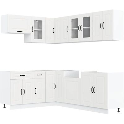vidaXL Kalmar Wit 11-delig Keukenset - Moderne Opslag vidaXL Kalmar Wit 11-delig Keukenset - Moderne Opslag