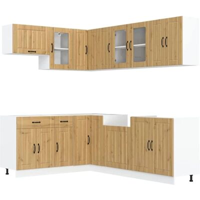 vidaXL Eichen 11-teiliges Küchenschrank-Set - Stauraum & Modernes Design vidaXL Eichen 11-teiliges Küchenschrank-Set - Stauraum & Modernes Design