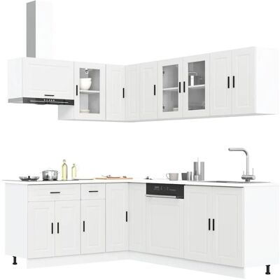 Ensemble de 11 meubles de cuisine Porto blanc vidaXL - Publicité Ensemble de 11 meubles de cuisine Porto blanc vidaXL - Publicité