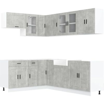 vidaXL Porto Brown Oak 11-delig Keukenkastenset - Keukenkasten vidaXL Porto Brown Oak 11-delig Keukenkastenset - Keukenkasten
