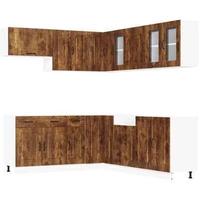 vidaXL Kalmar 11-tlg. Küchenschrank-Set - Braun - Küchenschränke vidaXL Kalmar 11-tlg. Küchenschrank-Set - Braun - Küchenschränke