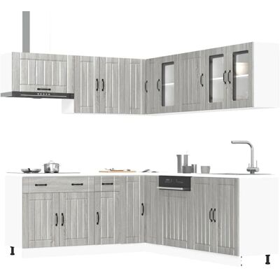 vidaXL 11-delig Keukenkastenset Lucca Grijs Sonoma - Keukenkastenset vidaXL 11-delig Keukenkastenset Lucca Grijs Sonoma - Keukenkastenset