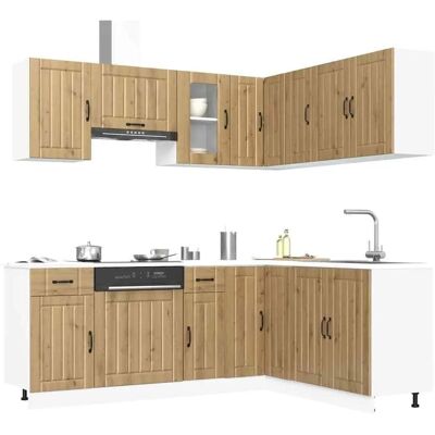 vidaXL Kalmar Weiße Küchenschrank-Set - 11-teilig vidaXL Kalmar Weiße Küchenschrank-Set - 11-teilig