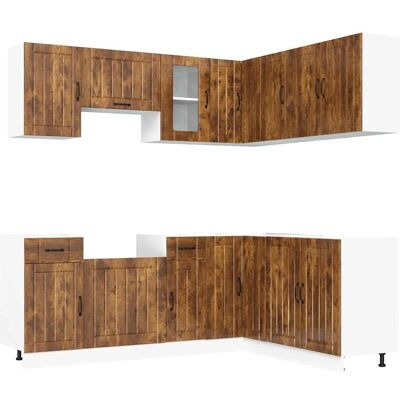 vidaXL Ensemble de 11 armoires de cuisine Lucca chêne fumé - Kitchen cabinet set - Publicité vidaXL Ensemble de 11 armoires de cuisine Lucca chêne fumé - Kitchen cabinet set - Publicité
