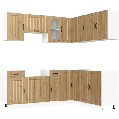 vidaXL Küchenschrank Set - Platzsparendes Holzwerkstoff, Stabil vidaXL Küchenschrank Set - Platzsparendes Holzwerkstoff, Stabil