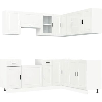 vidaXL 11-teiliges Küchenunterschrank-Set Porto Weiß - Küchenunterschrank-Set vidaXL 11-teiliges Küchenunterschrank-Set Porto Weiß - Küchenunterschrank-Set