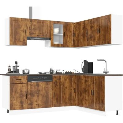vidaXL 11-teiliges Küchenmöbel-Set Porto Räuchereiche - Küchenmöbel-Set vidaXL 11-teiliges Küchenmöbel-Set Porto Räuchereiche - Küchenmöbel-Set