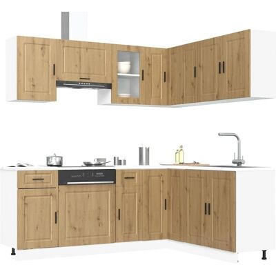 vidaXL Porto Altholz Küchenmöbel-Set, 11 Teile vidaXL Porto Altholz Küchenmöbel-Set, 11 Teile