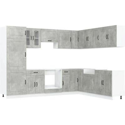 Ensemble de 14 meubles de cuisine vidaXL Kalmar gris - Publicité Ensemble de 14 meubles de cuisine vidaXL Kalmar gris - Publicité