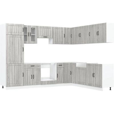 vidaXL Grijs Sonoma 14-delig Keukenkast - Opbergkast vidaXL Grijs Sonoma 14-delig Keukenkast - Opbergkast