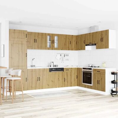 Meuble de cuisine vidaXL avec doubles éviers - Armoire de cuisine - Publicité Meuble de cuisine vidaXL avec doubles éviers - Armoire de cuisine - Publicité