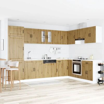 vidaXL Set aus 2 Artisan Eiche Holzwerkstoff Mittel Verstellbare Füße - Möbel Set vidaXL Set aus 2 Artisan Eiche Holzwerkstoff Mittel Verstellbare Füße - Möbel Set