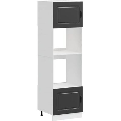 vidaXL Lucca Black Kitchen Storage Cabinet - Oven & Microwave vidaXL Lucca Black Kitchen Storage Cabinet - Oven & Microwave
