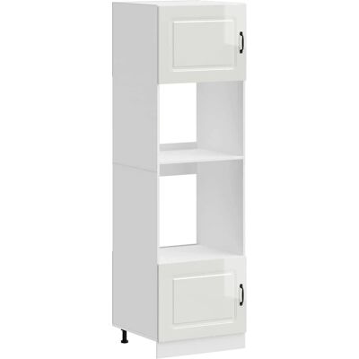 VIDAXL Armadi Forno 2 Pz Lucca Blanco Lucido - Oven Cabinets VIDAXL Armadi Forno 2 Pz Lucca Blanco Lucido - Oven Cabinets