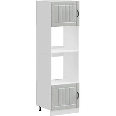 VIDAXL Armario de Horno 2 Pz Gris Cemento - Mueble para horno VIDAXL Armario de Horno 2 Pz Gris Cemento - Mueble para horno