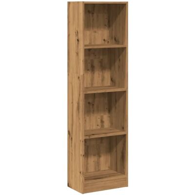 vidaXL Oak Bookcase - Engineered Wood Storage Shelf - Living Room Furniture vidaXL Oak Bookcase - Engineered Wood Storage Shelf - Living Room Furniture