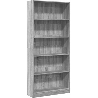 vidaXL Regal Grau Sonoma 80x24x176 cm Holzwerkstoff - Bücherregal vidaXL Regal Grau Sonoma 80x24x176 cm Holzwerkstoff - Bücherregal