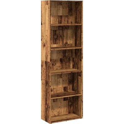 vidaXL Old Wood Bookcase 60x30x189 cm Engineered Wood vidaXL Old Wood Bookcase 60x30x189 cm Engineered Wood