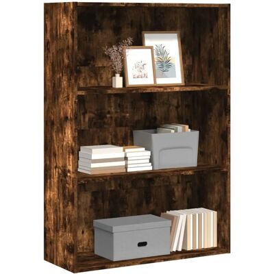 vidaXL Étagère en bois de fabrication 80x30x114 cm - Bois - Chêne fumé - Publicité vidaXL Étagère en bois de fabrication 80x30x114 cm - Bois - Chêne fumé - Publicité