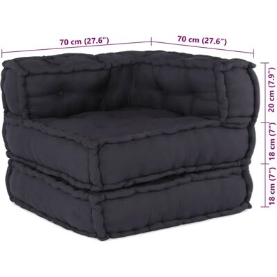 vidaXL - Pouffe Set - Antraciet - 2 stuks - Pouffe set vidaXL - Pouffe Set - Antraciet - 2 stuks - Pouffe set