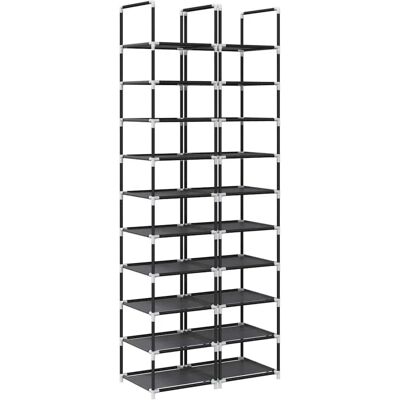 vidaXL Schuhregal 10-Stöckig Schwarz - Schuhaufbewahrung vidaXL Schuhregal 10-Stöckig Schwarz - Schuhaufbewahrung
