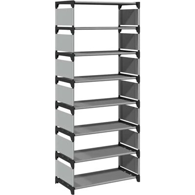 vidaXL Schuhregal 124 cm Grau 8 Ebenen Vliesstoff vidaXL Schuhregal 124 cm Grau 8 Ebenen Vliesstoff