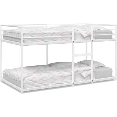 vidaXL Weißes Stahl Etagenbett - Platzsparend, Unterstützt 11cm Matratzen vidaXL Weißes Stahl Etagenbett - Platzsparend, Unterstützt 11cm Matratzen