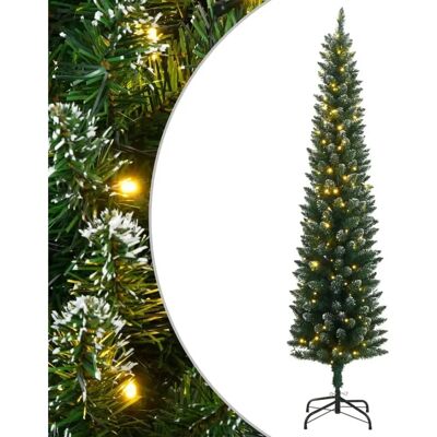 vidaXL Schlanker Weihnachtsbaum mit LED - Weihnachtsbaum vidaXL Schlanker Weihnachtsbaum mit LED - Weihnachtsbaum