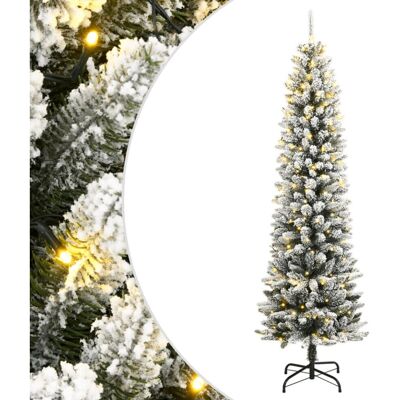 vidaXL 120cm Schlanker Künstlicher Weihnachtsbaum mit Schnee vidaXL 120cm Schlanker Künstlicher Weihnachtsbaum mit Schnee