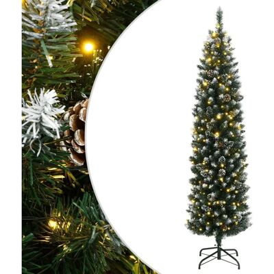 vidaXL Slank Kerstboom 120cm - Kunstboom met LED vidaXL Slank Kerstboom 120cm - Kunstboom met LED