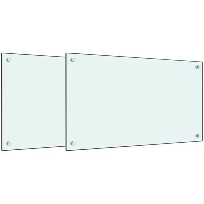 vidaXL Keuken splashbacks - 2 stuks Wit - 70x40 cm Gehard glas vidaXL Keuken splashbacks - 2 stuks Wit - 70x40 cm Gehard glas