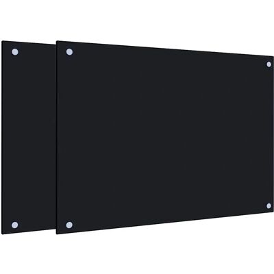 vidaXL Zwarte 70x50 cm Keuken Achterwand - Glasplaat vidaXL Zwarte 70x50 cm Keuken Achterwand - Glasplaat