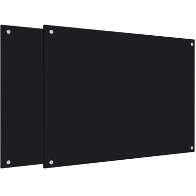 vidaXL Küchenrückwand Hartglas 2 Stück Schwarz - Stoßfestes Glas vidaXL Küchenrückwand Hartglas 2 Stück Schwarz - Stoßfestes Glas
