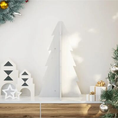 vidaXL Weißer Holz-Weihnachtsbaum 69,5cm - Weihnachtsbaum vidaXL Weißer Holz-Weihnachtsbaum 69,5cm - Weihnachtsbaum