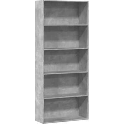 vidaXL Buchschrank Beton Grau - Spanplatte - 80x30x189 cm vidaXL Buchschrank Beton Grau - Spanplatte - 80x30x189 cm