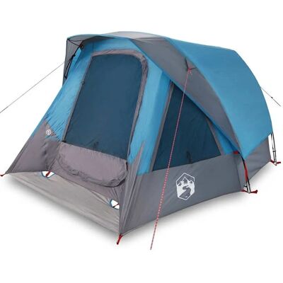 vidaXL Kampeertent 4 Personen Waterdicht Blauw - Kampeertent vidaXL Kampeertent 4 Personen Waterdicht Blauw - Kampeertent