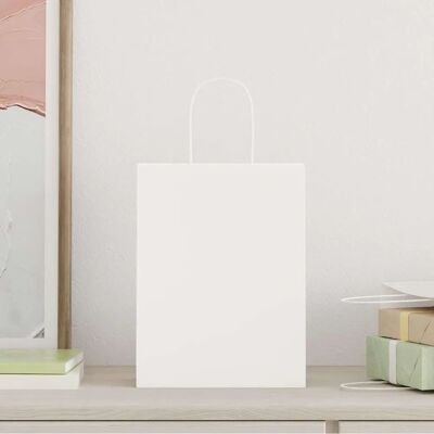 vidaXL Papierzakken 50 Stuks Met Handvatten Wit 22x11x28 cm - Paper Bags vidaXL Papierzakken 50 Stuks Met Handvatten Wit 22x11x28 cm - Paper Bags