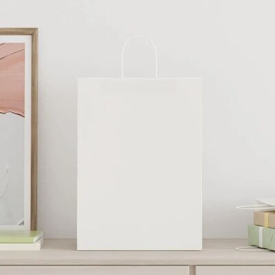 vidaXL Paper Bags 250 pcs White Kraft - Paper Bags vidaXL Paper Bags 250 pcs White Kraft - Paper Bags