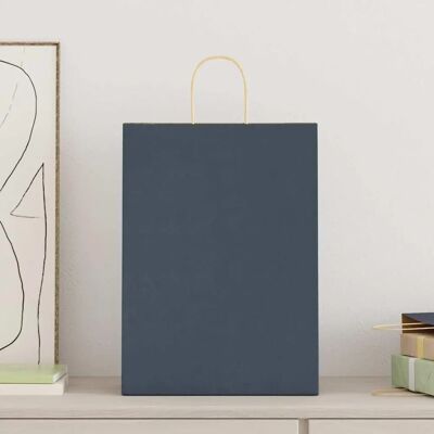 vidaXL 21x11x36 cm Blue Paper Bags 250 pcs - Paper Bags vidaXL 21x11x36 cm Blue Paper Bags 250 pcs - Paper Bags